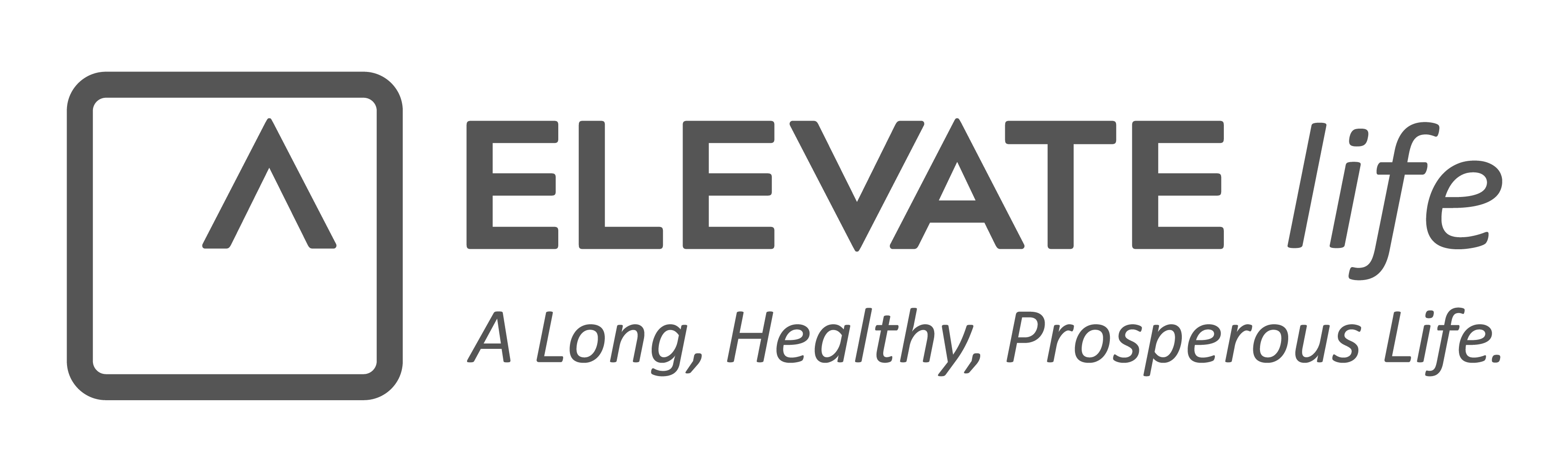 Elevate Life with payoff line Grey